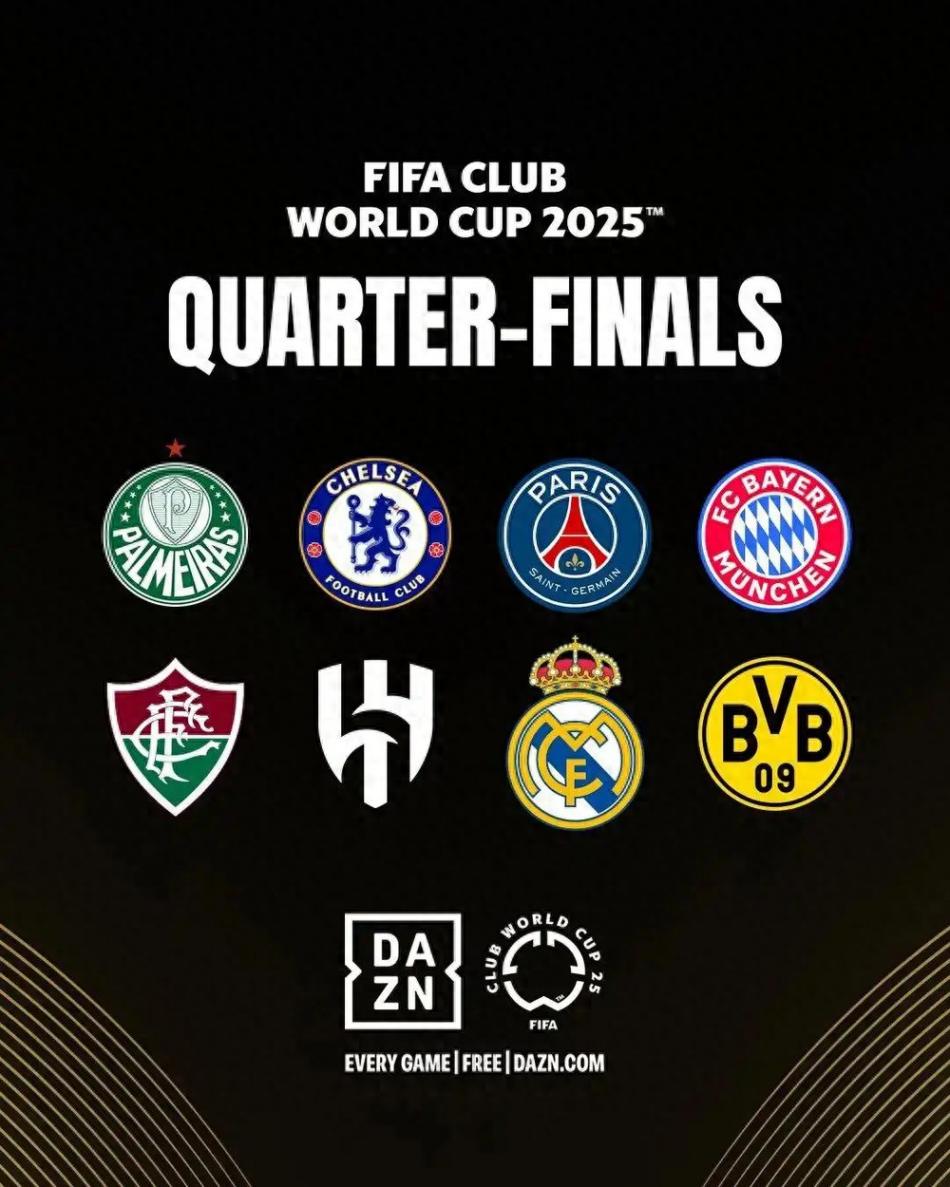 2025世俱杯八強全部決出,歐洲球隊占據(jù)5席