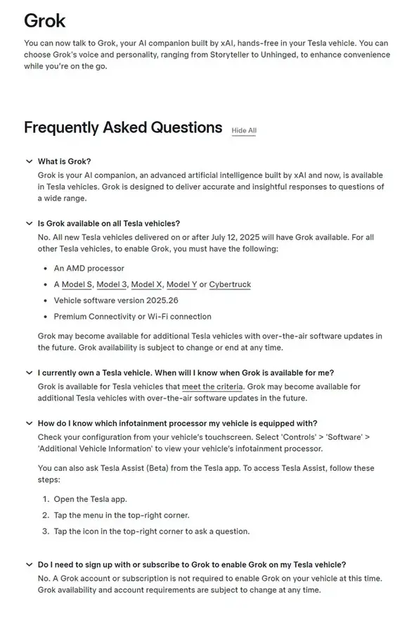 馬斯克又整活!特斯拉Grok AI上車:會聊天、能懟人,就是調不了空調… 馬斯克把“靈魂”塞進車里!特斯拉Grok語音嚇壞車主:太像真人